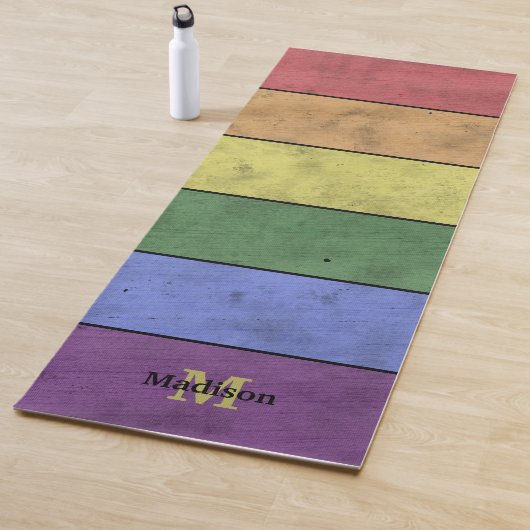 LGBT vlag pride noodgedwongen zwart Monogram Yogamat (In situ)