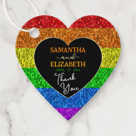 LGBT vlag regenboog fonkels bruiloft Dank u Bedankjes Labels