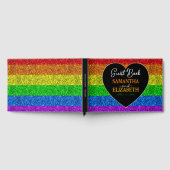 LGBT vlag regenboog fonkelt hart bruiloft Gastenboek (Volledig)