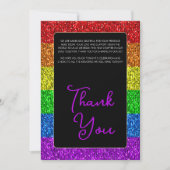 LGBT vlag regenboog fonkelt lesbische bruiloft Bedankkaart (Voorkant)