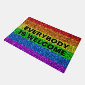 LGBT vlag regenboog glitter faux sparkle Personali Deurmat (Schuin)