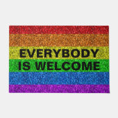 LGBT vlag regenboog glitter faux sparkle Personali Deurmat (Voorkant)