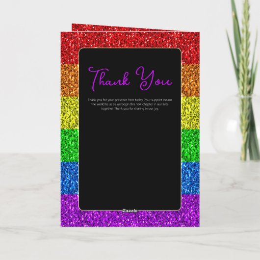 LGBT-vlag regenboog glitters homodienst trouwfeer  Programma (Achterkant)