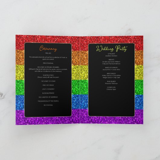 LGBT-vlag regenboog glitters homodienst trouwfeer  Programma (Binnen)