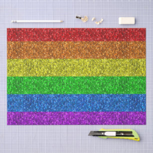 LGBT-vlag regenboog hart glinstering gay bruiloft Tissuepapier