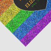 LGBT-vlag regenboog hart glitters homo trouwdag Tissuepapier (Detail)