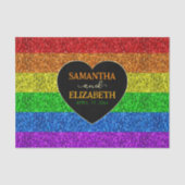 LGBT vlag regenboog hart sparkles homohuwelijk Tissuepapier (Voorkant)