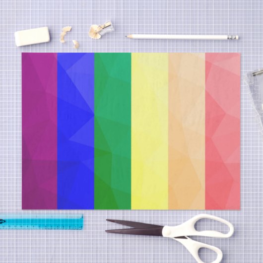 LGBT-vlag regenboog lijnen geometrisch mesh patroo Tissuepapier (Craft)