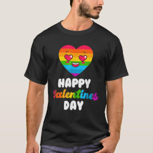 LGBT vlag Regenboog Pride Happy Valentines Dag T-shirt