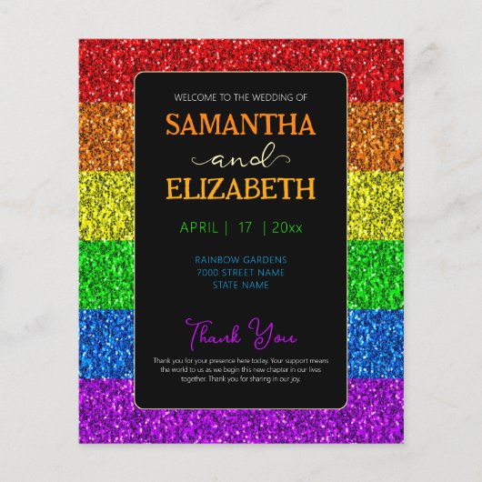 LGBT-vlag regenboog sparren homoseksuele bruiloft (Voorkant)