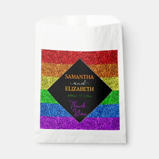 LGBT-vlag regenboog sparren homoseksuele bruiloft Bedankzakje (Voorkant)