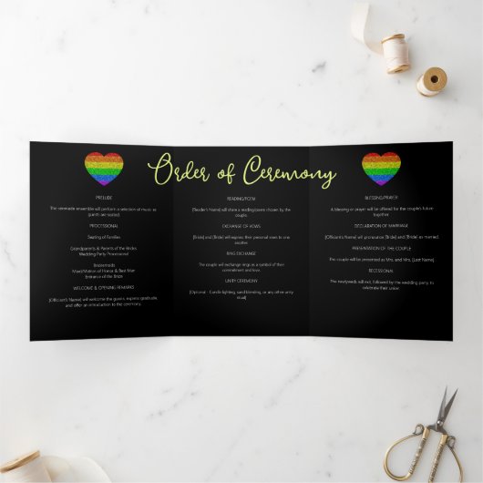 LGBT-vlag regenboog sparren homoseksuele bruiloft Drieluik Programma (Binnen)