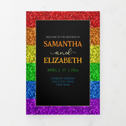 LGBT-vlag regenboog sparren homoseksuele bruiloft Drieluik Programma (Cover)