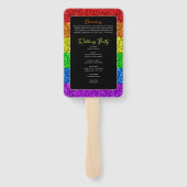 LGBT-vlag regenboog sparren homoseksuele bruiloft Handwaaier (Achterkant)