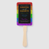 LGBT-vlag regenboog sparren homoseksuele bruiloft Handwaaier (Voorkant)