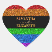 LGBT-vlag regenboog sparren homoseksuele bruiloft Hart Sticker (Voorkant)