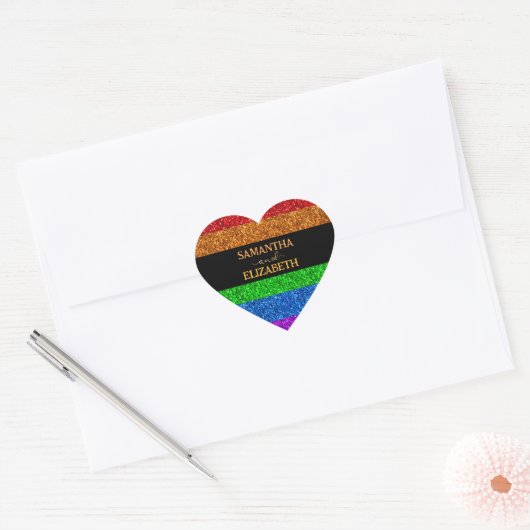 LGBT-vlag regenboog sparren homoseksuele bruiloft Hart Sticker (Envelop)
