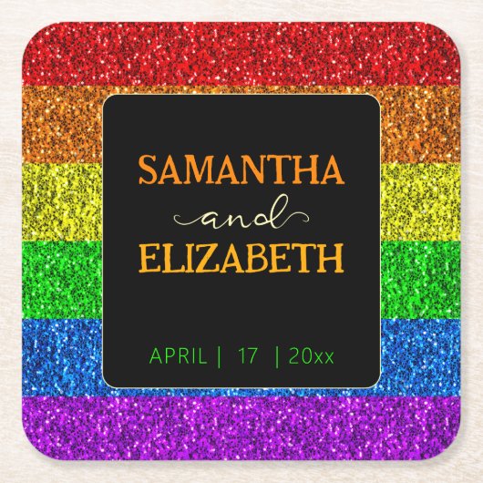 LGBT-vlag regenboog sparren homoseksuele bruiloft Kartonnen Onderzetters (Voorkant)