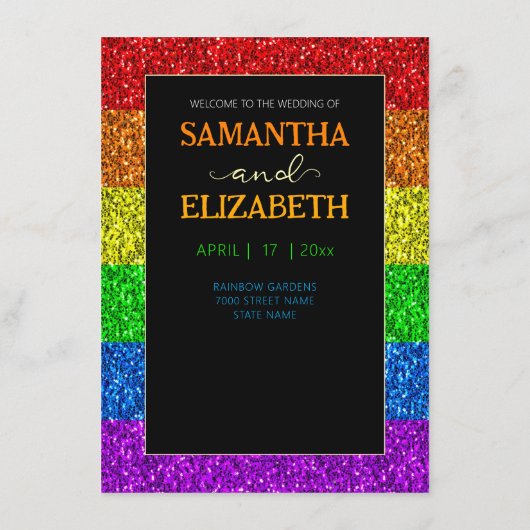 LGBT-vlag regenboog sparren homoseksuele bruiloft Menu (Achterkant)