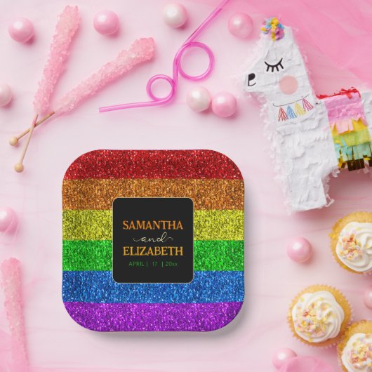 LGBT-vlag regenboog sparren homoseksuele bruiloft Papieren Bordje (Feest)