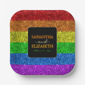 LGBT-vlag regenboog sparren homoseksuele bruiloft Papieren Bordje (Voorkant)