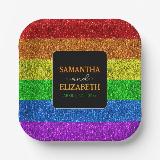 LGBT-vlag regenboog sparren homoseksuele bruiloft Papieren Bordje (Voorkant)