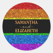 LGBT-vlag regenboog sparren homoseksuele bruiloft Ronde Sticker (Voorkant)