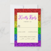 LGBT-vlag regenboog sparren homoseksuele bruiloft RSVP Kaartje (Voorkant)