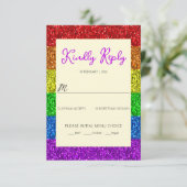 LGBT-vlag regenboog sparren homoseksuele bruiloft RSVP Kaartje (Staand voorkant)