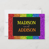 LGBT-vlag regenboog sparren homoseksuele bruiloft RSVP Kaartje (Achterkant)