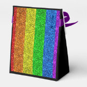 LGBT-vlag regenboog sprankels gay lesbische bruilo Bedankdoosjes (Achterkant)