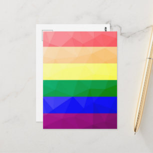 LGBT-vlag regenbooglijnen geometrisch meshpatroon Briefkaart