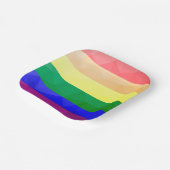 LGBT-vlag regenbooglijnen geometrisch meshpatroon Papieren Bordje (Gebogen)