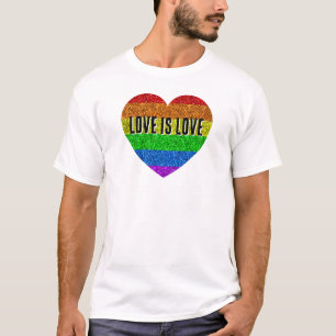 LGBT-vlag schittert hart liefde is liefde Aangepas T-shirt