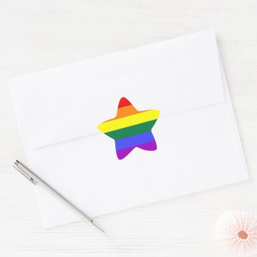 LGBT-vlag Ster Sticker (Envelop)