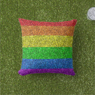 LGBT vlag trilling regenbooglitter faux sparkle Buitenkussen