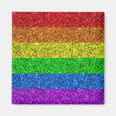 LGBT vlag trilling regenbooglitter faux sparkle Magneet (Voorkant)