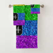 LGBT vlag trilling regenbooglitter sparkle Monogra Bad Handdoek (Insitu)