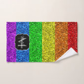 LGBT vlag trilling regenbooglitter sparkle Monogra Bad Handdoek (Handdoek)