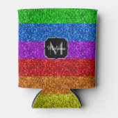 LGBT vlag trilling regenbooglitter sparkle Monogra Blikjeskoeler (Voorkant)