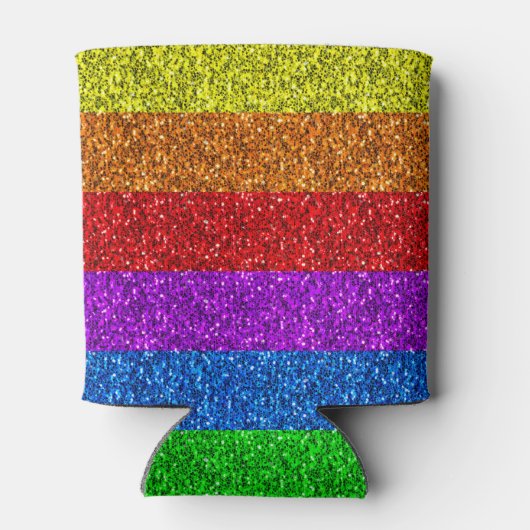 LGBT vlag trilling regenbooglitter sparkle Monogra Blikjeskoeler (Achterkant)