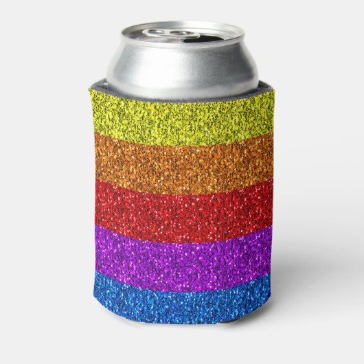 LGBT vlag trilling regenbooglitter sparkle Monogra Blikjeskoeler (Blikje Achterkant)