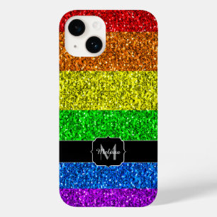 LGBT vlag trilling regenbooglitter sparkle Monogra Case-Mate iPhone 14 Hoesje