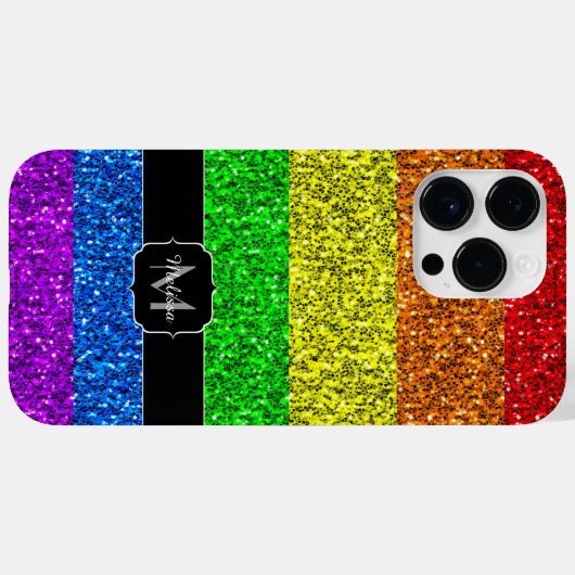 LGBT vlag trilling regenbooglitter sparkle Monogra Case-Mate iPhone Case (Achterkant (horizontaal))