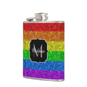 LGBT vlag trilling regenbooglitter sparkle Monogra Heupfles (Links)