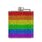 LGBT vlag trilling regenbooglitter sparkle Monogra Heupfles (Achterkant)