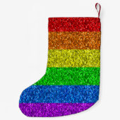 LGBT vlag trilling regenbooglitter sparkle Monogra Kleine Kerstsok (Achterkant)