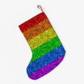 LGBT vlag trilling regenbooglitter sparkle Monogra Kleine Kerstsok (Achterkant (Hangend))