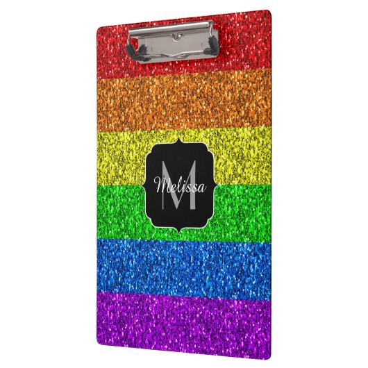 LGBT vlag trilling regenbooglitter sparkle Monogra Klembord (Links)