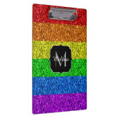 LGBT vlag trilling regenbooglitter sparkle Monogra Klembord (Rechts)